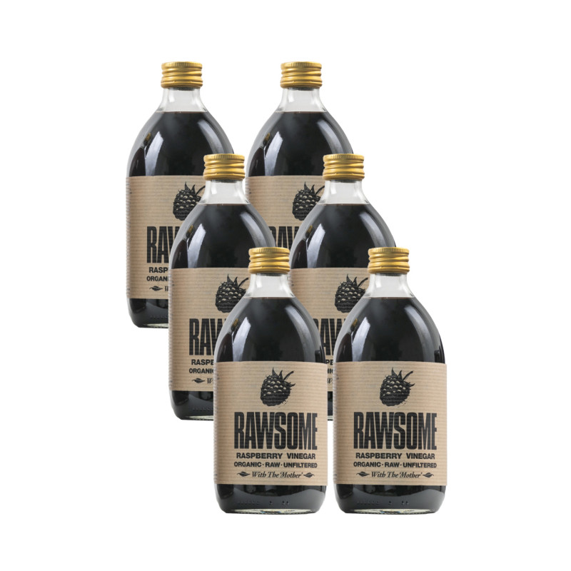 Vinagre de frambuesa sin filtrar bio 6x500ml rawsome