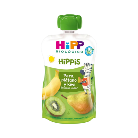 Pouches pera platano y kiwi Bio 100g Hipp
