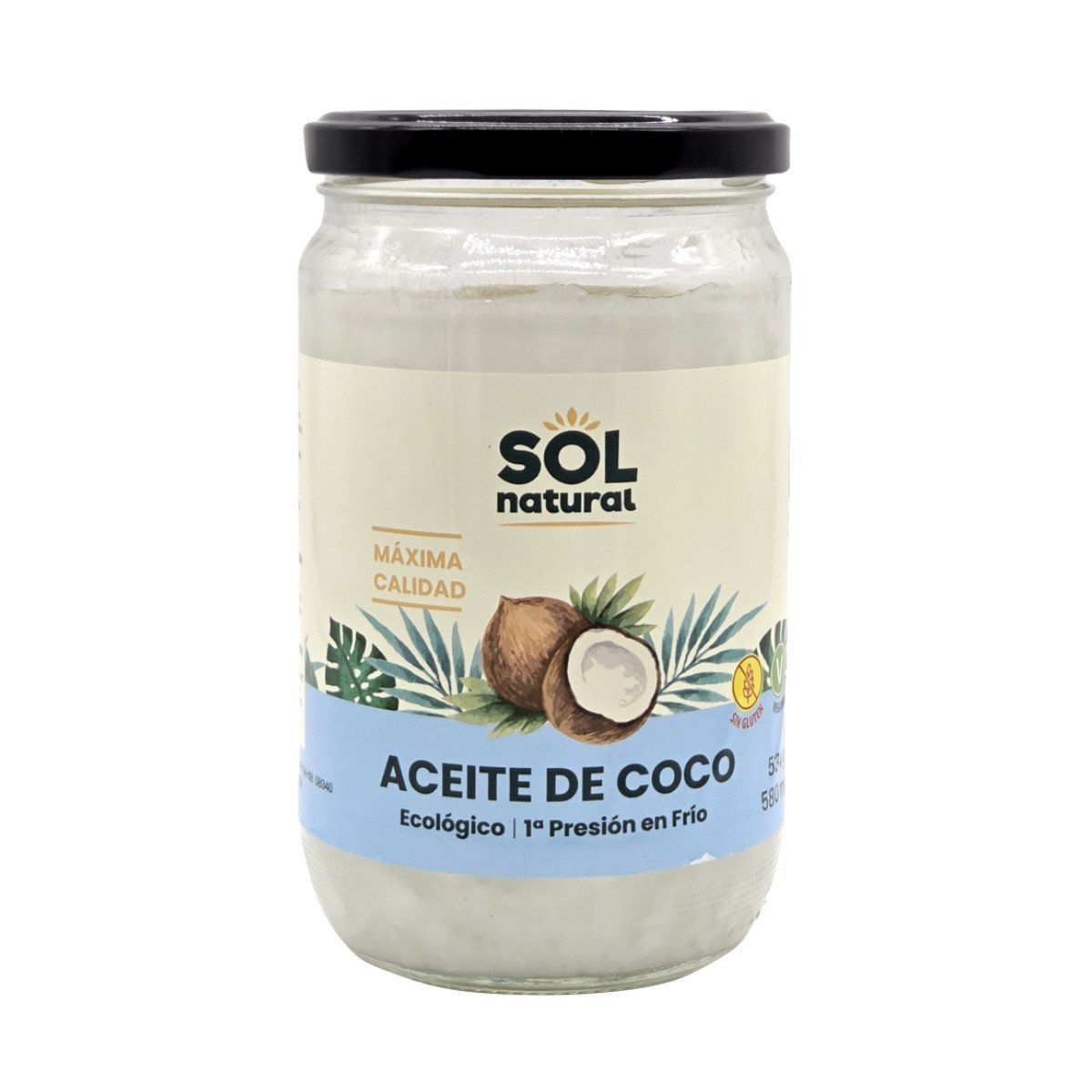Aceite de coco virgen Bio 580ml Sol natural