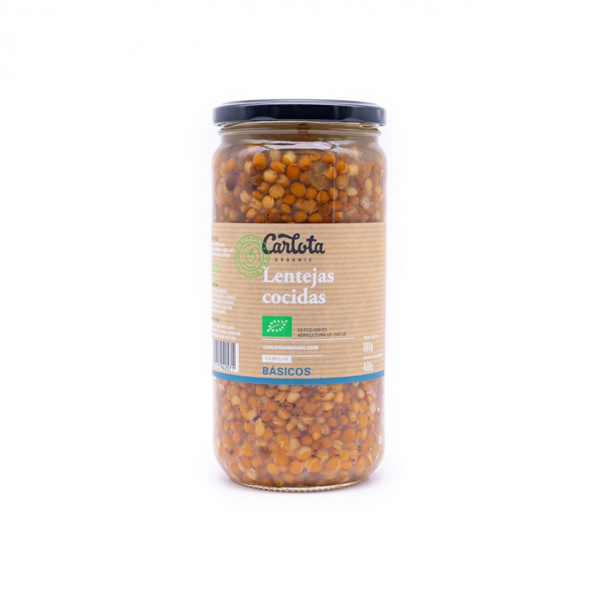 Lentejas cocidas Bio 720g Carlota Organic