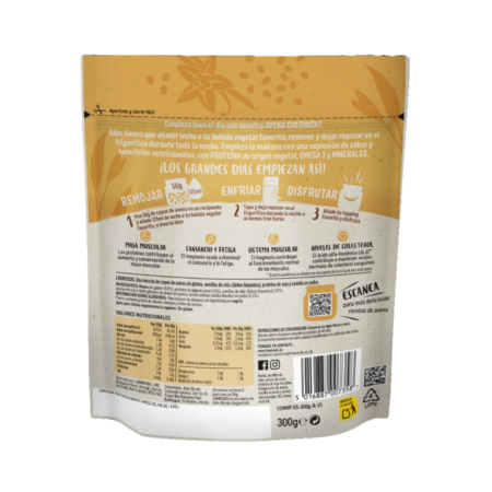 Avena overnight proteina vainilla sg 300g linwoods