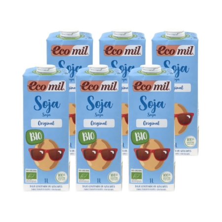 Bebida de soja con sirope de agave bio 6x1L Ecomil